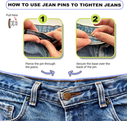 Adjustable Waist Extender and Tightener Kit for Jeans and Pants – Includes Elastic Stretch Buttons and Snap Pins for Maternity, Bloating, and No-Sew Waistband Solutions for Men and Women