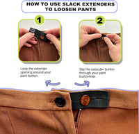 Adjustable Waist Extender and Tightener Kit for Jeans and Pants – Includes Elastic Stretch Buttons and Snap Pins for Maternity, Bloating, and No-Sew Waistband Solutions for Men and Women