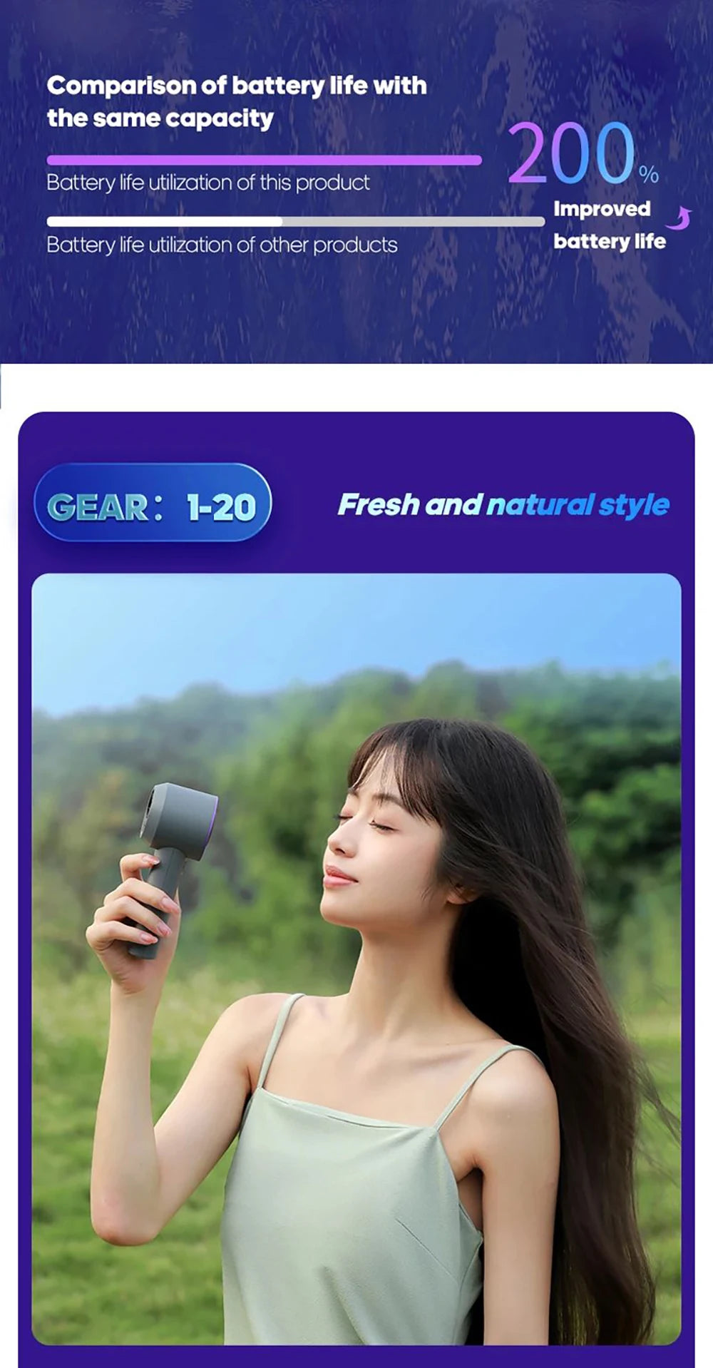 Lumina Terra™ ChillMate 100 – Portable Turbo Fan for Travel & Outdoor Use