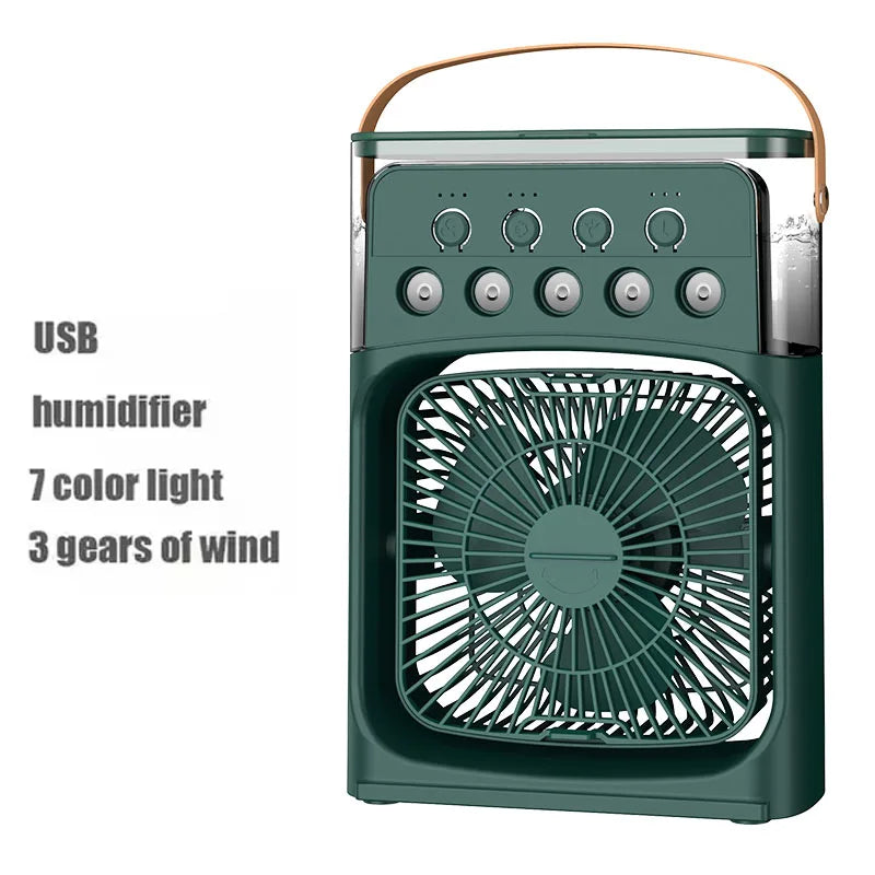 Lumina Terra™ BreezeGlow 3-in-1 – Portable Air Cooler, Humidifier & LED Night Fan for Home & Office