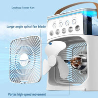 Lumina Terra™ BreezeGlow 3-in-1 – Portable Air Cooler, Humidifier & LED Night Fan for Home & Office