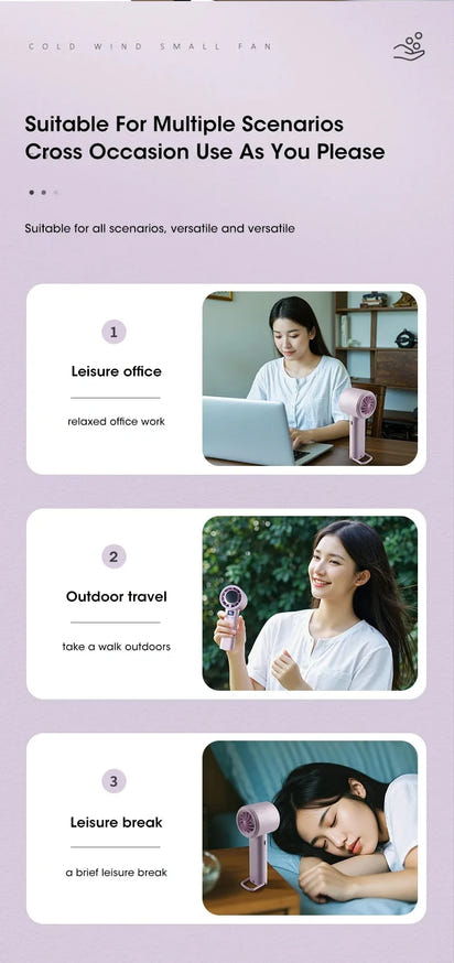 Lumina Terra™ ChillCore X – Smart Handheld Fan with Semiconductor Cooling & USB Recharge