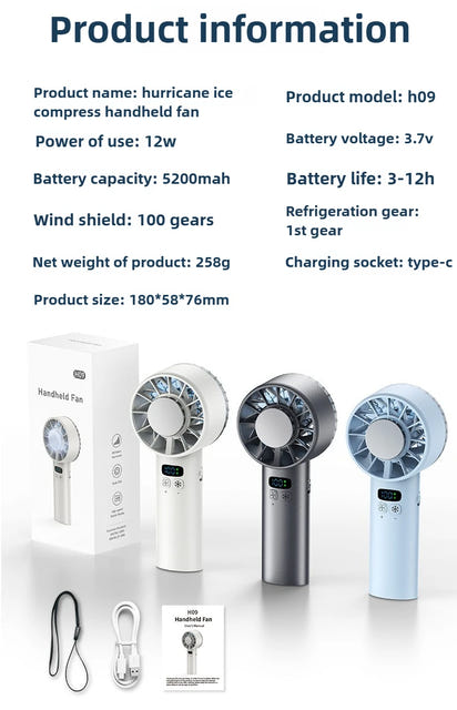 ❄️ Lumina Terra™ IceFlex Turbo – High-Speed Cooling Fan with LED Display & Ice Compress Tech