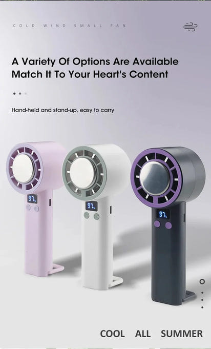 Lumina Terra™ ChillCore X – Smart Handheld Fan with Semiconductor Cooling & USB Recharge