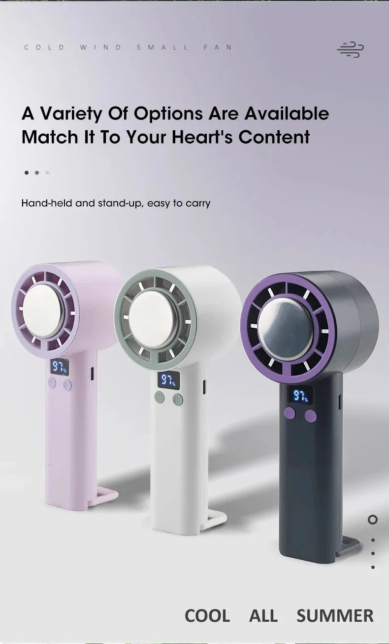 Lumina Terra™ ChillCore X – Smart Handheld Fan with Semiconductor Cooling & USB Recharge