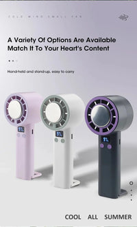 Lumina Terra™ ChillCore X – Smart Handheld Fan with Semiconductor Cooling & USB Recharge