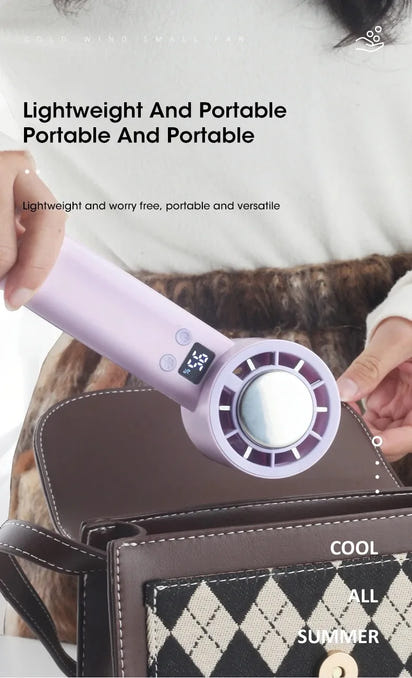 Lumina Terra™ ChillCore X – Smart Handheld Fan with Semiconductor Cooling & USB Recharge