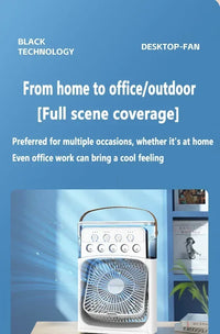 Lumina Terra™ BreezeGlow 3-in-1 – Portable Air Cooler, Humidifier & LED Night Fan for Home & Office